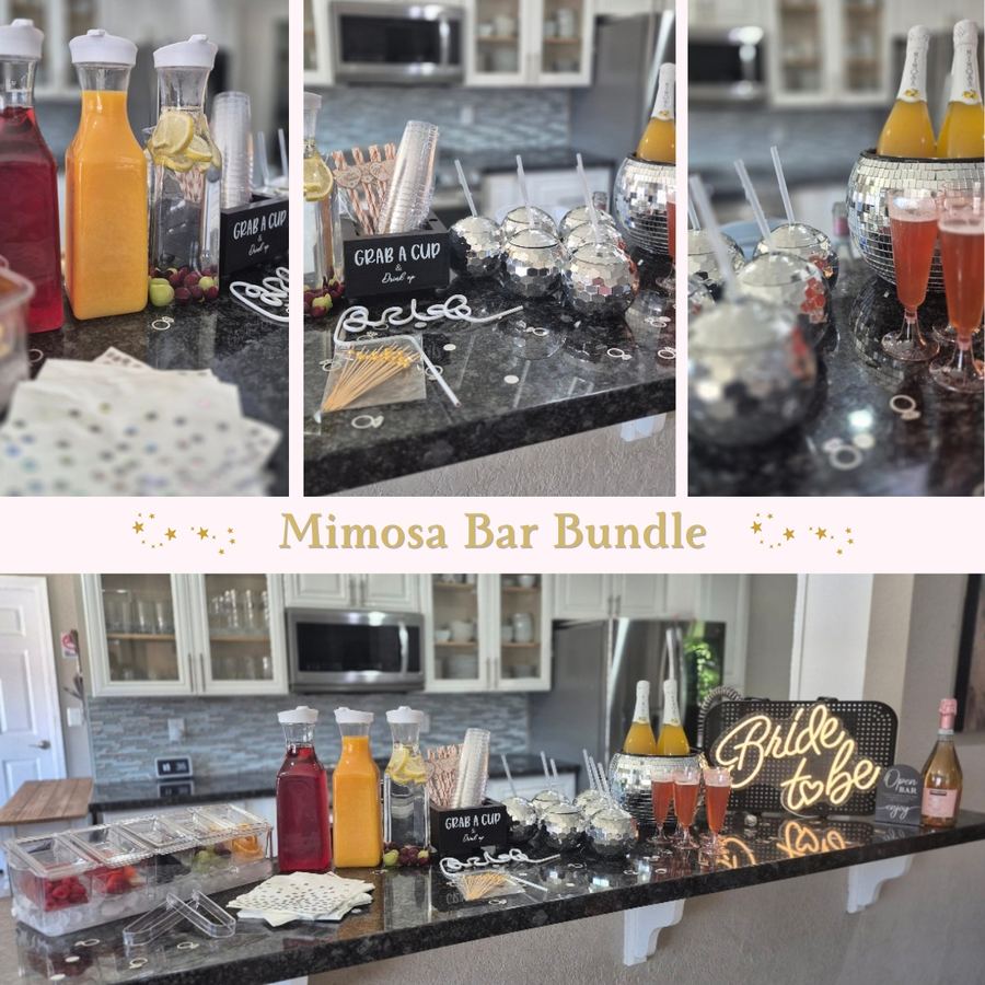 Mimosa bar setup bachelorette party Scottsdale AZ
