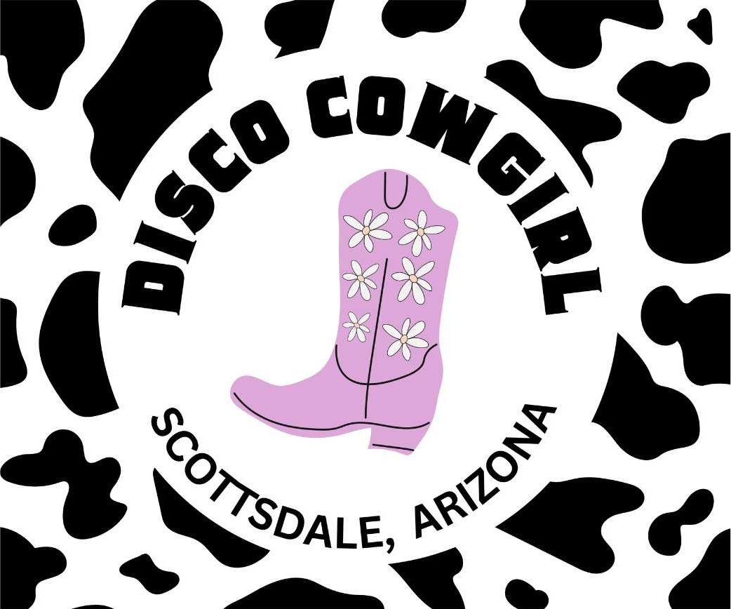 Disco Cowgirl bachelorette banner Scottsdale