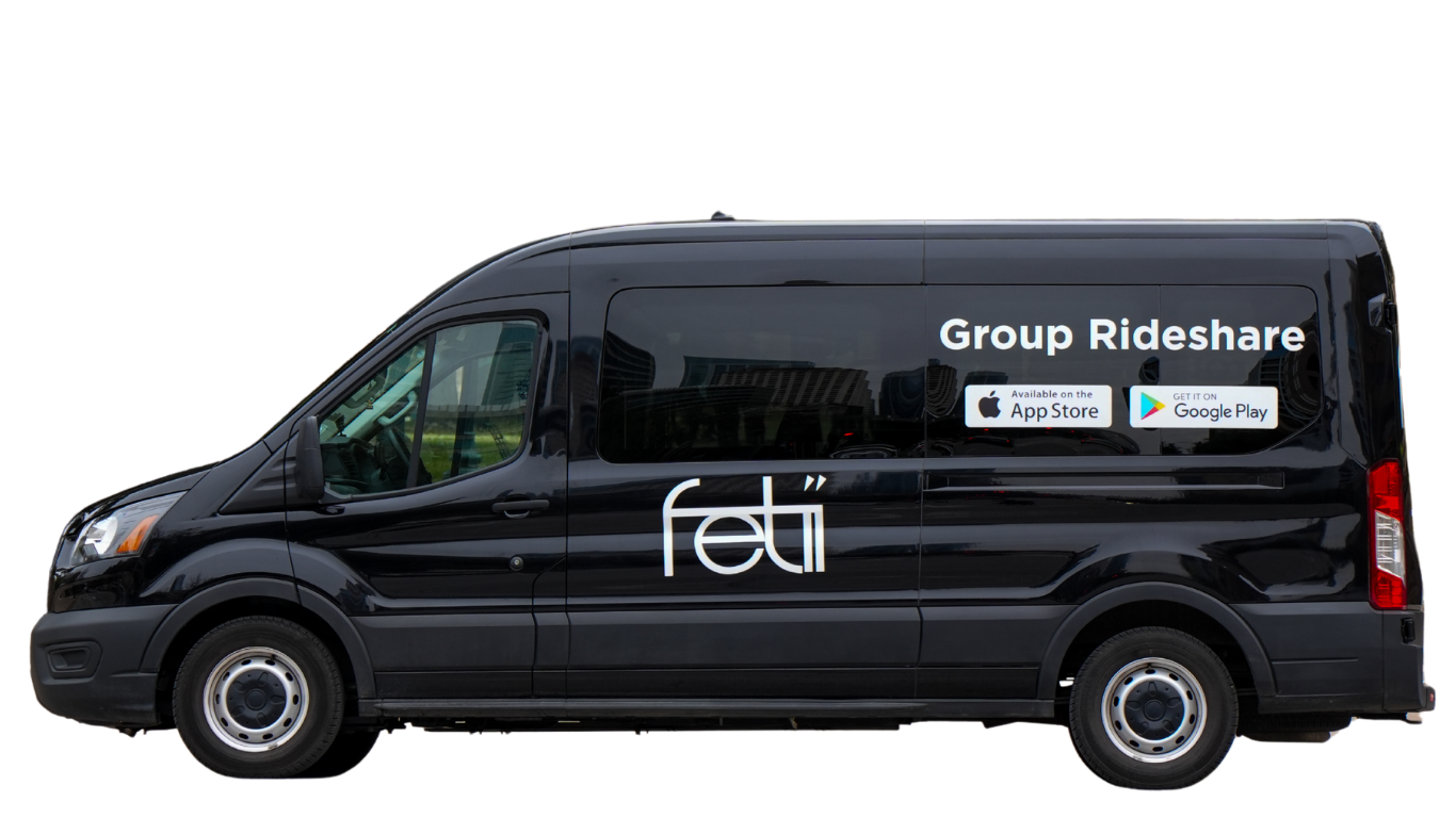 Fetii group rideshare sprinter van for Scottsdale bachelorette parties