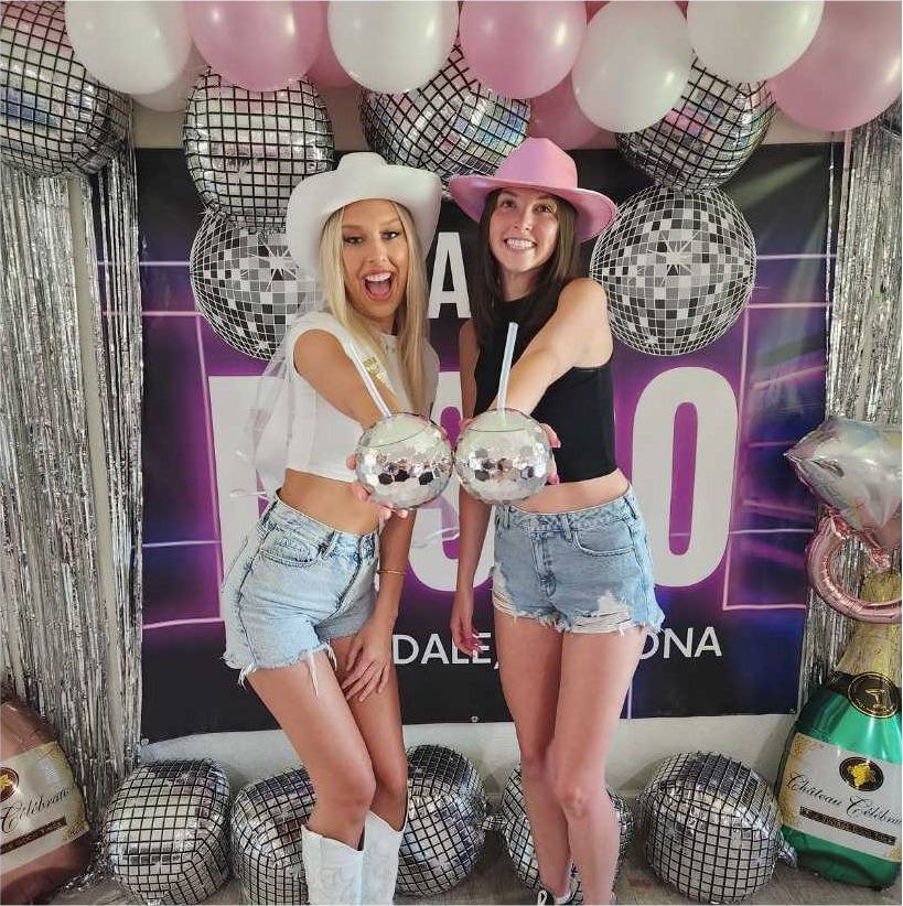 Disco themed bachelorette party decor Scottsdale AZ